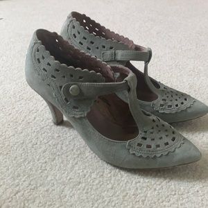 Anthropologie Lucky Penny Green Heels